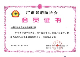 广东省消防协会-理事单位会员证书